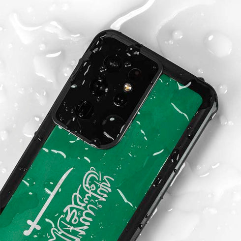 Saudi Arabia Flag Distressed Galaxy S24 Ultra Waterproof Case