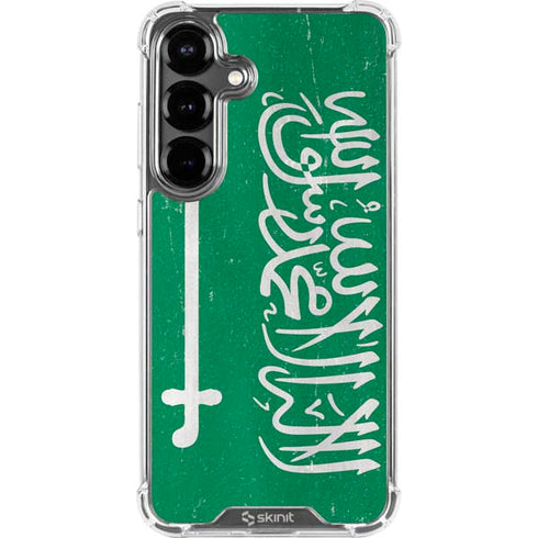 Saudi Arabia Flag Distressed Galaxy S26 Clear Case