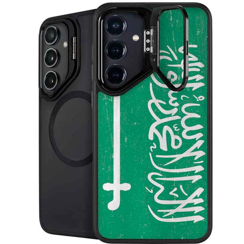 Saudi Arabia Flag Distressed Galaxy S26 Plus Kickstand Case