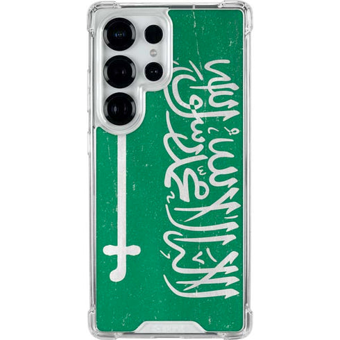 Saudi Arabia Flag Distressed Galaxy S26 Ultra Clear Case