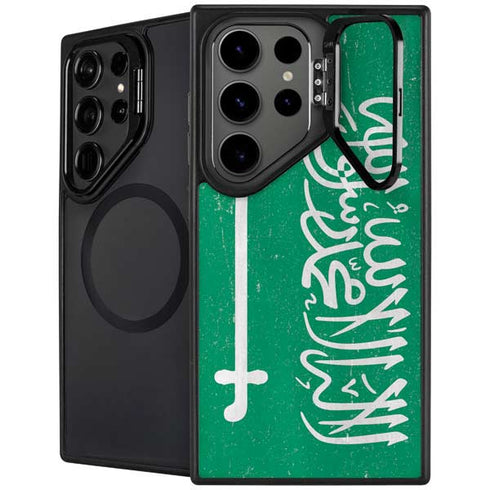 Saudi Arabia Flag Distressed Galaxy S26 Ultra Kickstand Case
