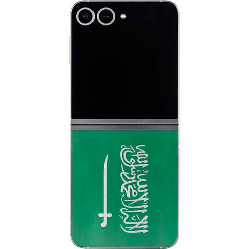 Saudi Arabia Flag Distressed Galaxy Z Flip6 Skin