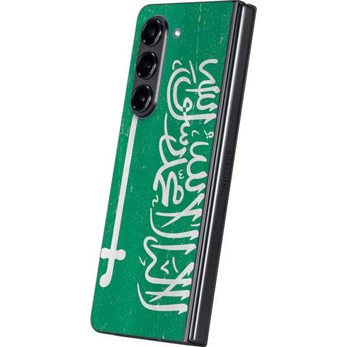 Saudi Arabia Flag Distressed Galaxy Z Fold5 5G Skin