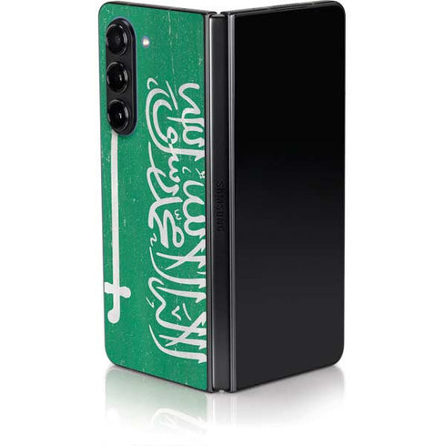 Saudi Arabia Flag Distressed Galaxy Z Fold5 5G Skin