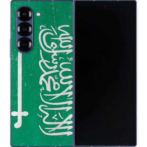 Saudi Arabia Flag Distressed Galaxy Z Fold6 Skin