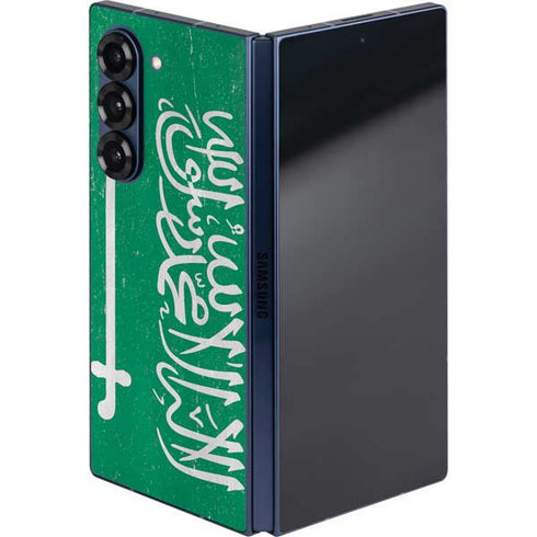 Saudi Arabia Flag Distressed Galaxy Z Fold6 Skin