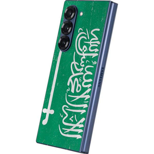 Saudi Arabia Flag Distressed Galaxy Z Fold6 Skin