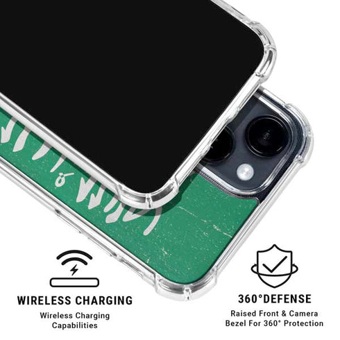 Saudi Arabia Flag Distressed iPhone 15 Clear Case