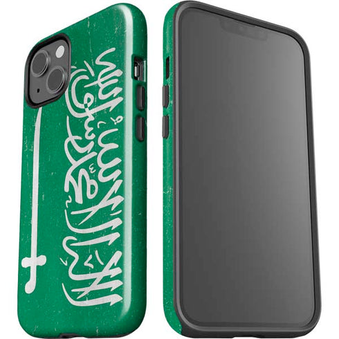 Saudi Arabia Flag Distressed iPhone 15 Impact Case