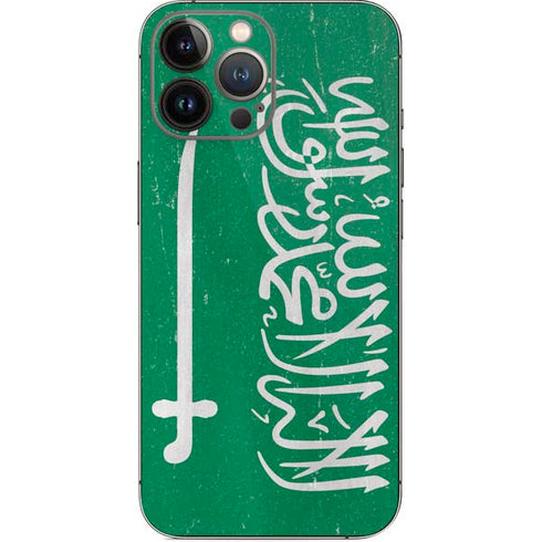 Saudi Arabia Flag Distressed iPhone 15 Pro Max Skin