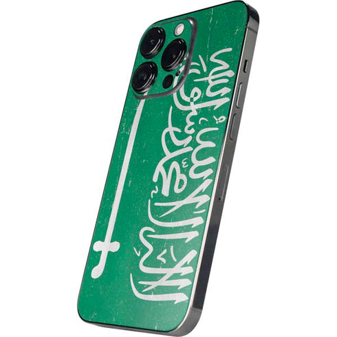 Saudi Arabia Flag Distressed iPhone 15 Pro Max Skin