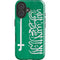 Saudi Arabia Flag Distressed iPhone 16 Plus Impact Case