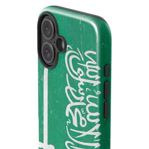 Saudi Arabia Flag Distressed iPhone 16 Plus Impact Case
