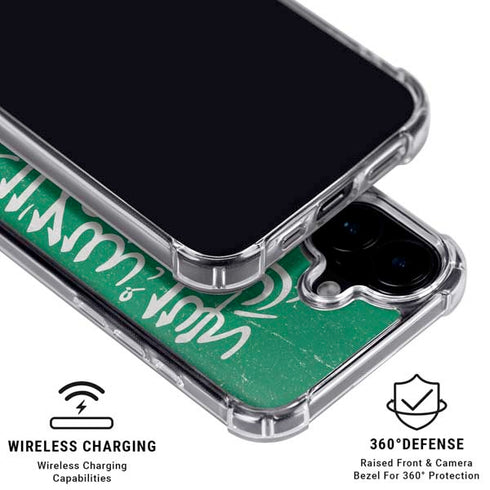 Saudi Arabia Flag Distressed iPhone 16 Plus MagSafe Case