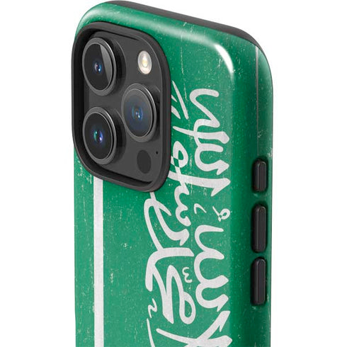 Saudi Arabia Flag Distressed iPhone 16 Pro Impact Case