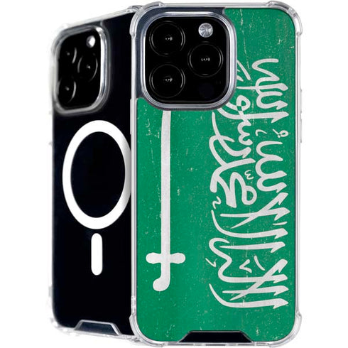 Saudi Arabia Flag Distressed iPhone 16 Pro MagSafe Case
