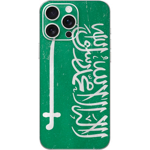 Saudi Arabia Flag Distressed iPhone 16 Pro Max Skin