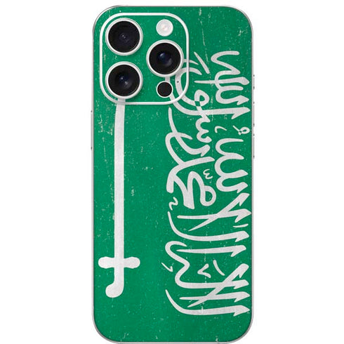 Saudi Arabia Flag Distressed iPhone 16 Pro Skin