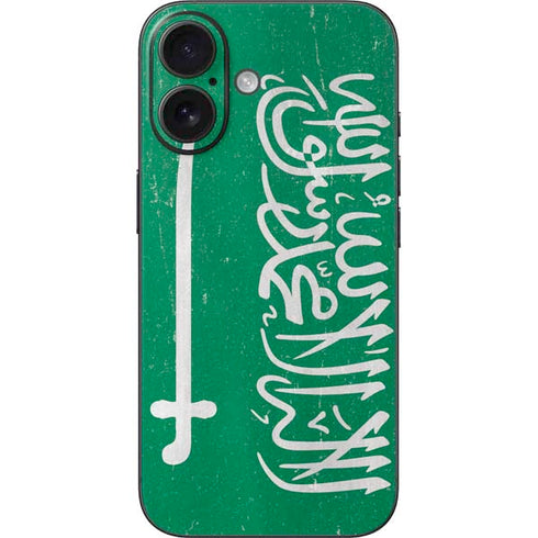 Saudi Arabia Flag Distressed iPhone 16 Skin