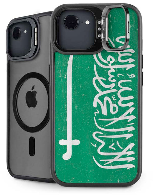 Saudi Arabia Flag Distressed iPhone 16e Kickstand Case