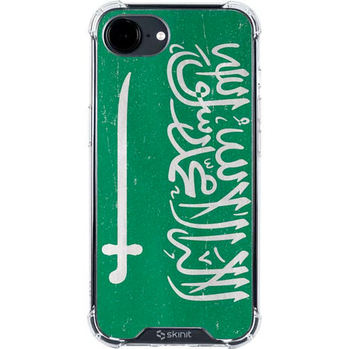 Saudi Arabia Flag Distressed iPhone 16e Clear Case
