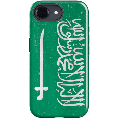 Saudi Arabia Flag Distressed iPhone 16e Impact Case