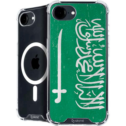 Saudi Arabia Flag Distressed iPhone 16e MagSafe Case