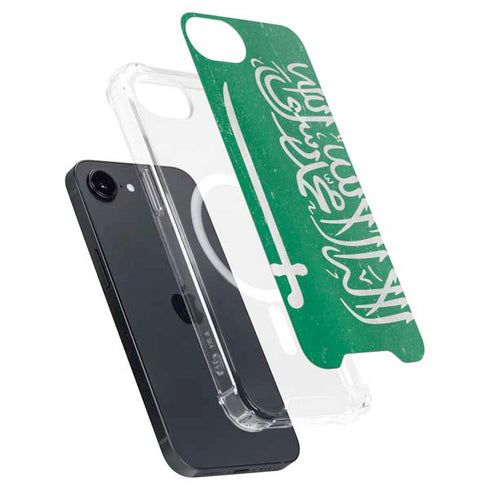 Saudi Arabia Flag Distressed iPhone 16e MagSafe Case