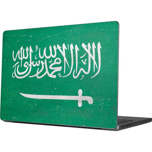 Saudi Arabia Flag Distressed Apple MacBook Pro 14-inch Skin