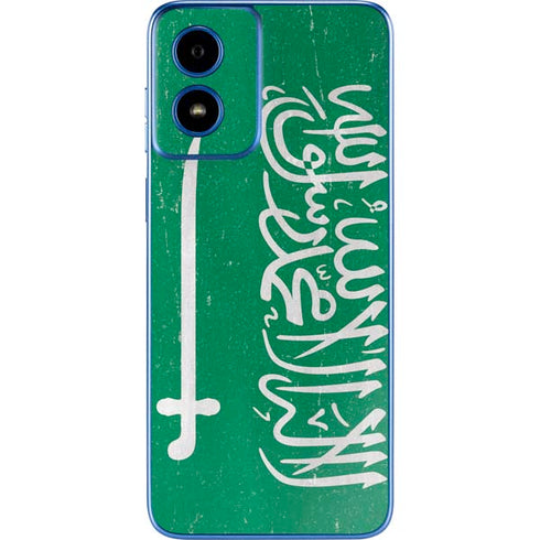 Saudi Arabia Flag Distressed Moto G Play 4G (2024) Skin