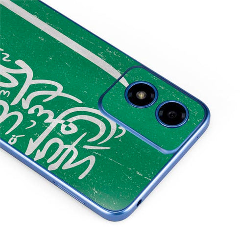 Saudi Arabia Flag Distressed Moto G Play 4G (2024) Skin