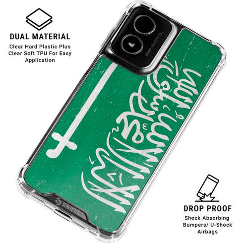 Saudi Arabia Flag Distressed Moto G Power 5G (2024) Clear Case