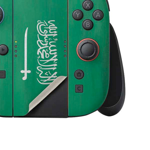 Saudi Arabia Flag Distressed Nintendo Switch 2 (2025) Joy-Con Controller Skin
