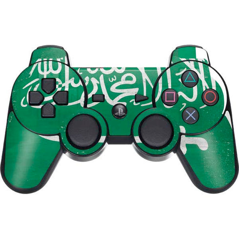 Saudi Arabia Flag Distressed PS3 Dual Shock wireless controller Skin