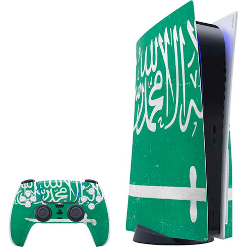 Saudi Arabia Flag Distressed PlayStation PS5 Skins