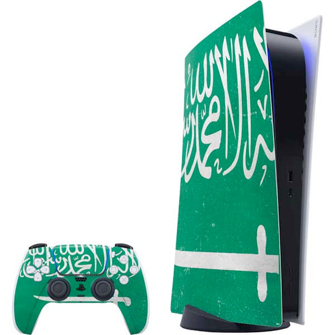 Saudi Arabia Flag Distressed PlayStation PS5 Skins
