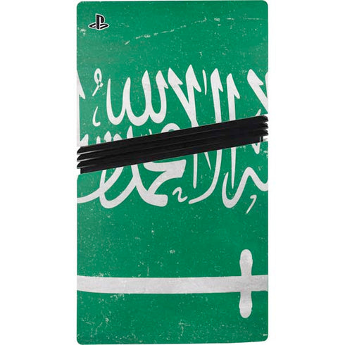 Saudi Arabia Flag Distressed PS5 Pro Disk Bundle Skin