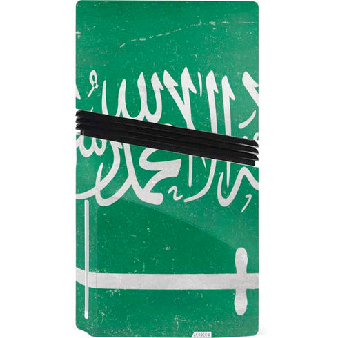 Saudi Arabia Flag Distressed PS5 Pro Disk Bundle Skin