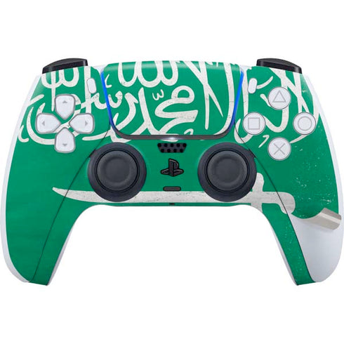 Saudi Arabia Flag Distressed PS5 Pro Disk Bundle Skin