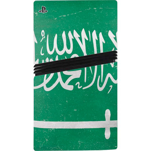 Saudi Arabia Flag Distressed PS5 Pro Disk Console Skin
