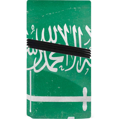Saudi Arabia Flag Distressed PS5 Pro Disk Console Skin