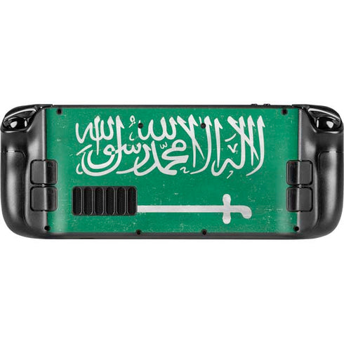 Saudi Arabia Flag Distressed Steam Deck Handheld Gaming Computer OLED Skin