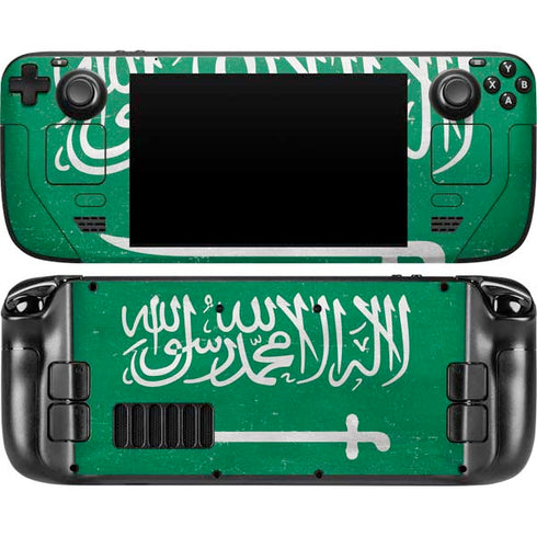 Saudi Arabia Flag Distressed Steam Deck Handheld Gaming Computer Skin