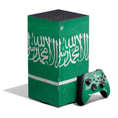 Saudi Arabia Flag Distressed XBox Series X Digital Edition Bundle Skin