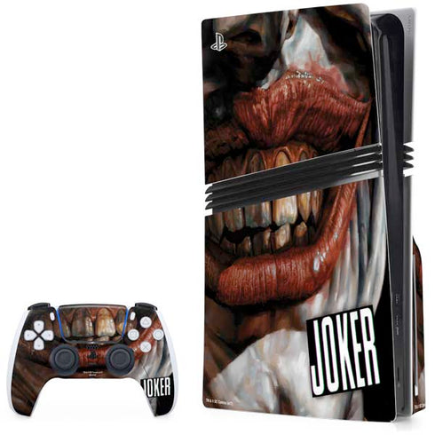 DC Comics Joker Graphic Novel Cover 2008 Art by Lee Bermejo PS5 Pro Disk Bundle Skin