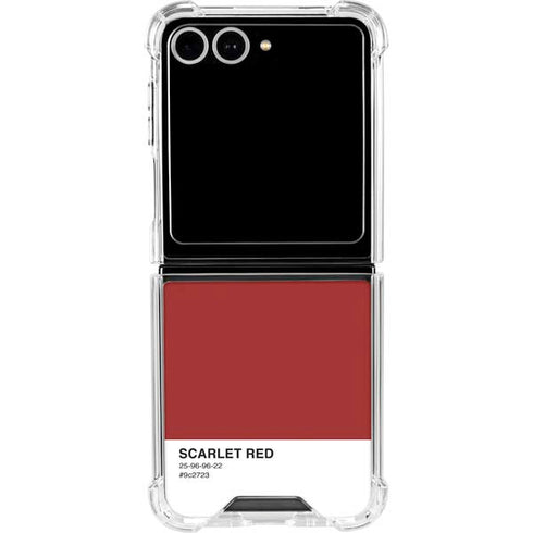 Scarlet Red Galaxy Z Flip7 Clear Case