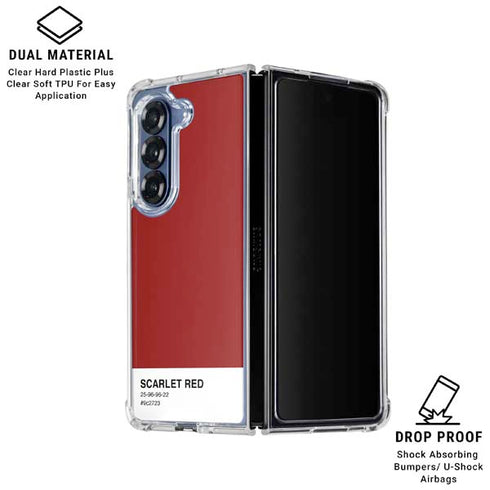 Scarlet Red Galaxy Z Fold7 Clear Case
