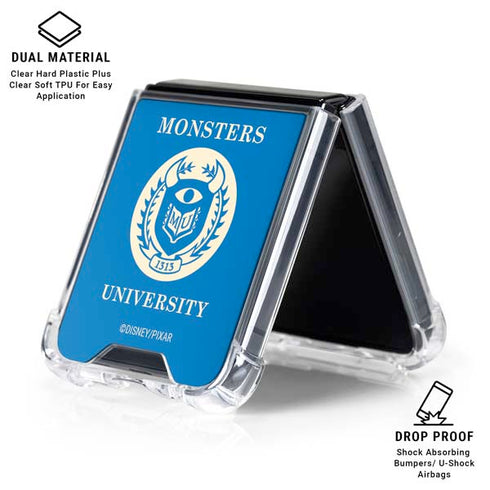 Disney Monsters University School’s Emblem Galaxy Z Flip6 Clear Case