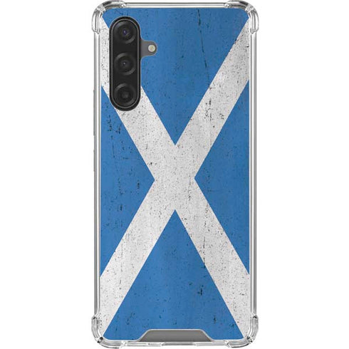 Scotland Flag Distressed Galaxy A17 Clear Case