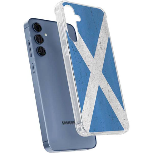 Scotland Flag Distressed Galaxy A35 5G Clear Case